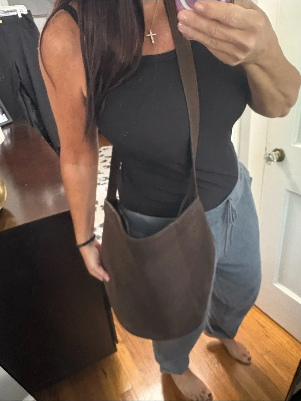 Coach Dark Brown Pebbled Leather Hobo Bag